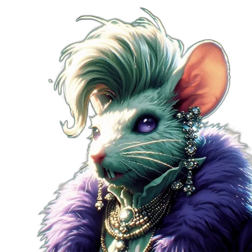 crown, jewelry, animal, concept art, cyberpunk, fantasy art, vaporwave, pastel transparent PNG cut-out