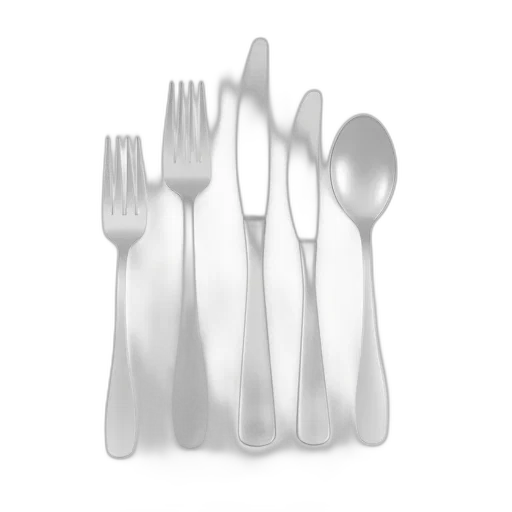 food, weapon, jewelry, 3d render, monochrome, five, silverware, pieces transparent PNG cut-out