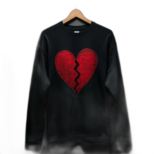 jacket, 3d render, broken, heart transparent PNG cut-out