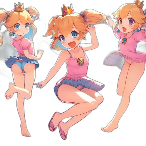 crown, dress, anime, concept art, 3d render, cartoon, pastel, colorful transparent PNG cut-out