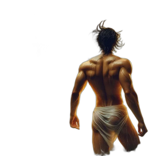 hair, photorealistic, concept art, oil painting, fantasy art, powerful, man, stands transparent PNG cut-out
