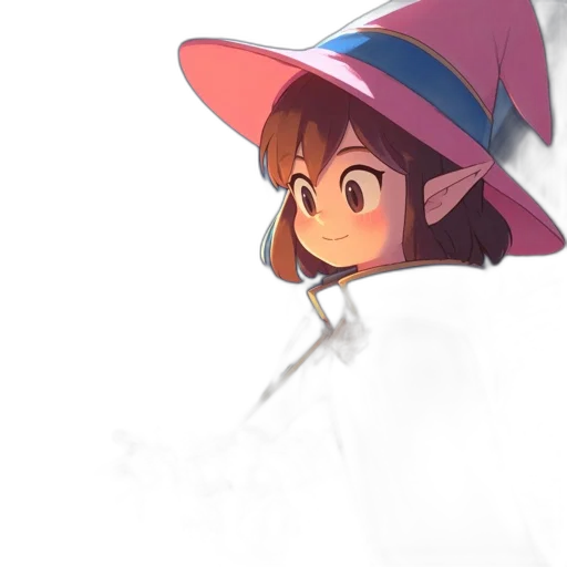hat, staff, dress, creature, watercolor, concept art, anime, pixel art transparent PNG cut-out