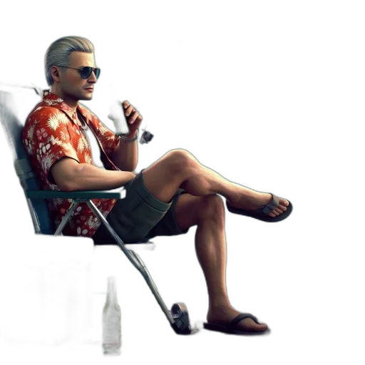 furniture, shoes, bottle, concept art, 3d render, photorealistic, pixel art, beach transparent PNG cut-out