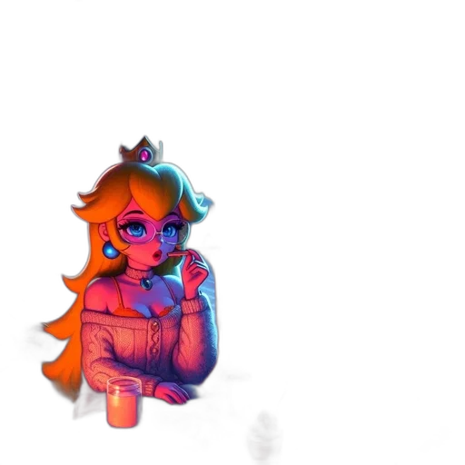 dress, staff, robot, creature, pixel art, vaporwave, 3d render, concept art transparent PNG cut-out
