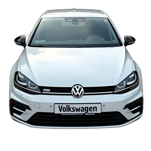 car, 3d render, photorealistic, white, volkswagen, parked, gravel, surface transparent PNG cut-out