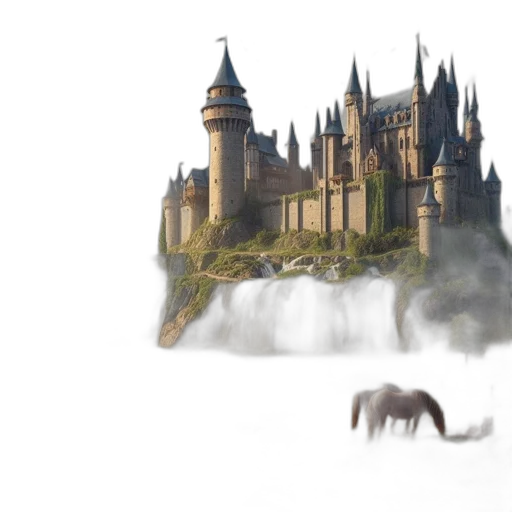 dragon, fantasy art, concept art, photorealistic, watercolor, fog, forest, underwater transparent PNG cut-out