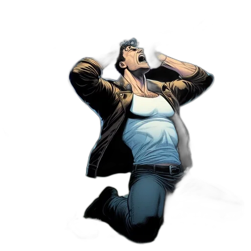 jacket, comic book art, concept art, cartoon, watercolor, two, men, emit transparent PNG cut-out