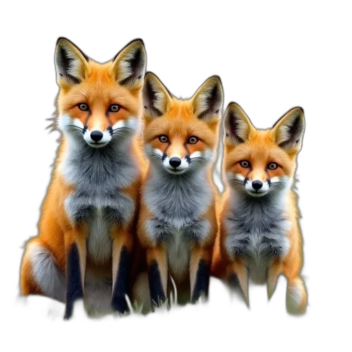 animal, staff, photorealistic, concept art, 3d render, pixel art, group, three transparent PNG cut-out