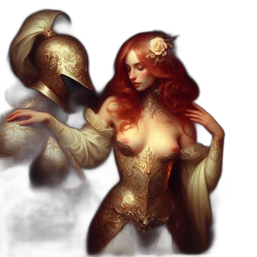 jewelry, dress, fantasy art, concept art, pixel art, oil painting, underwater, fire transparent PNG cut-out