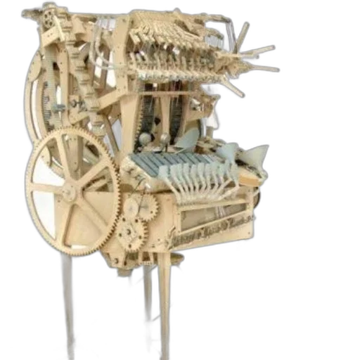 furniture, robot, weapon, 3d render, complex, wooden, mechanical, sculpture transparent PNG cut-out