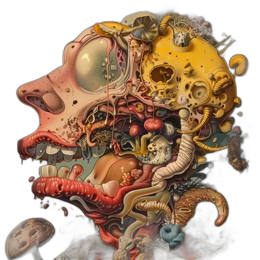 mask, face, creature, crown, concept art, fantasy art, watercolor, comic book art transparent PNG cut-out