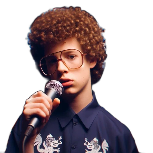 hair, jacket, face, cartoon, photorealistic, youthful, figure, curls transparent PNG cut-out
