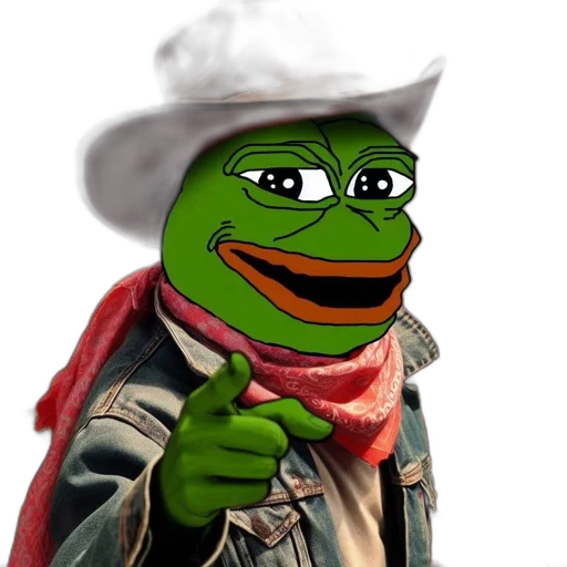 hat, weapon, green, frog, wearing, cowboy, scarf, denim transparent PNG cut-out