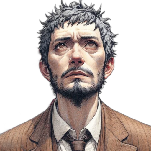 face, staff, comic book art, concept art, photorealistic, fantasy art, intensely, posed transparent PNG cut-out