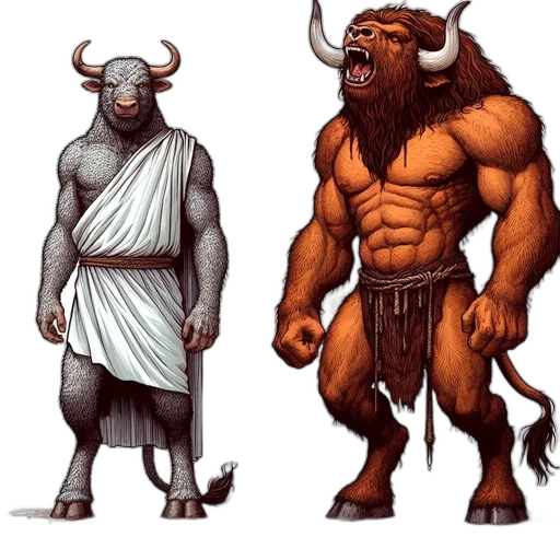 concept art, fantasy art, pixel art, comic book art, two, distinct, creatures, depicted transparent PNG cut-out