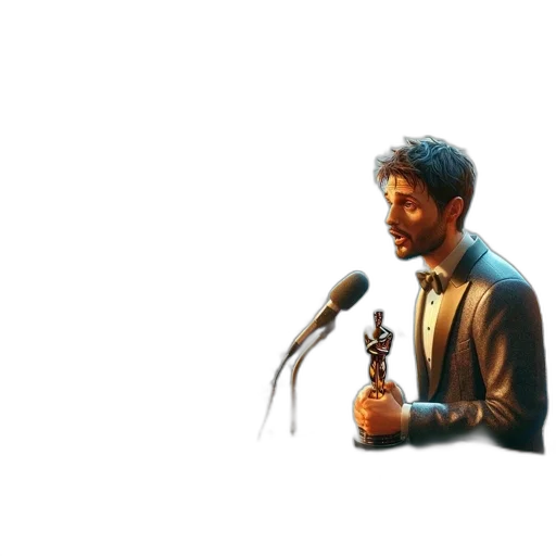 staff, robot, concept art, photorealistic, man, delivers, speech, formal transparent PNG cut-out