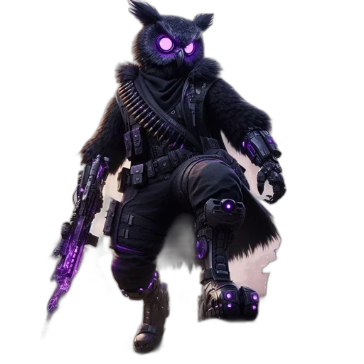 staff, creature, mask, weapon, concept art, 3d render, cyberpunk, fantasy art transparent PNG cut-out