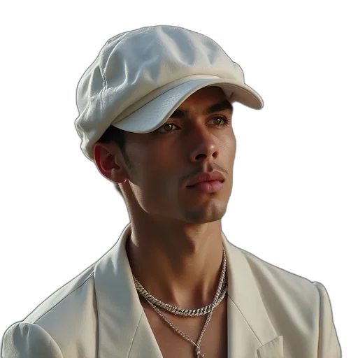 hat, jacket, staff, face transparent PNG cut-out