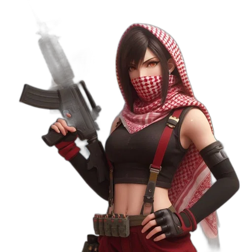 weapon, mask, face, concept art, fantasy art, pixel art, 3d render, red transparent PNG cut-out