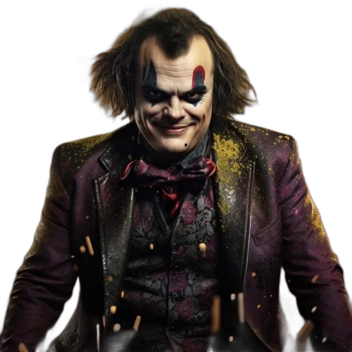 face, concept art, comic book art, photorealistic, menacing, clown-like, figure, radiates transparent PNG cut-out