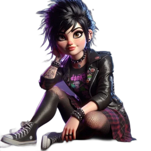 jacket, dress, cartoon, concept art, comic book art, fantasy art, neon lights, dark transparent PNG cut-out