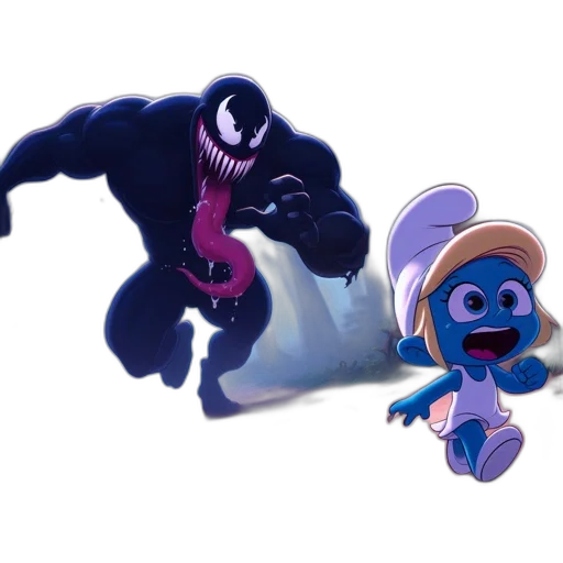 creature, concept art, 3d render, underwater, outer space, blue, dark, venom-like transparent PNG cut-out