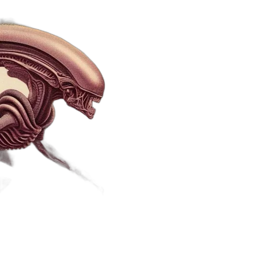 creature, robot, mask, hair, concept art, 3d render, fantasy art, photorealistic transparent PNG cut-out