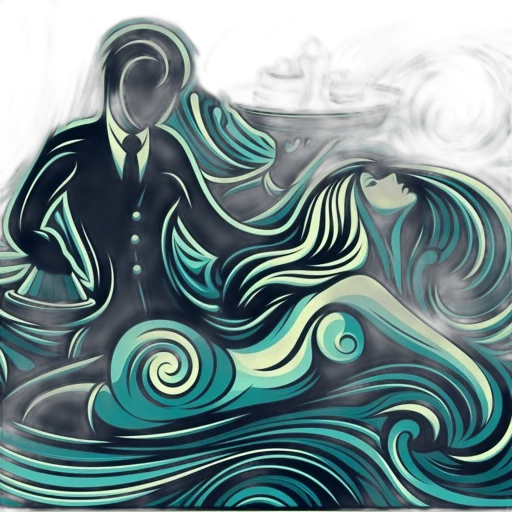 dress, mask, jacket, concept art, fantasy art, watercolor, comic book art, underwater transparent PNG cut-out