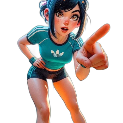 staff, robot, concept art, comic book art, 3d render, cartoon, young, girl transparent PNG cut-out