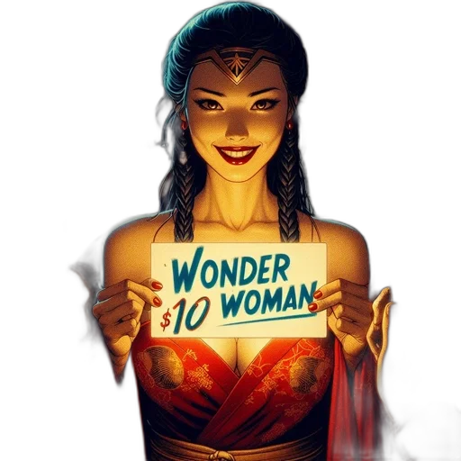 comic book art, concept art, fantasy art, wonder, woman, stands, front, japanese-style transparent PNG cut-out
