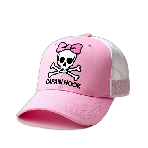 hat, vaporwave, 3d render, pink, baseball, cap, white, skull transparent PNG cut-out