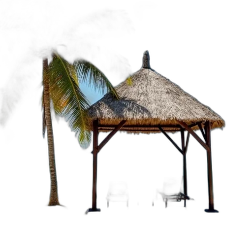 umbrella, building, furniture, staff, 3d render, concept art, photorealistic, pixel art transparent PNG cut-out