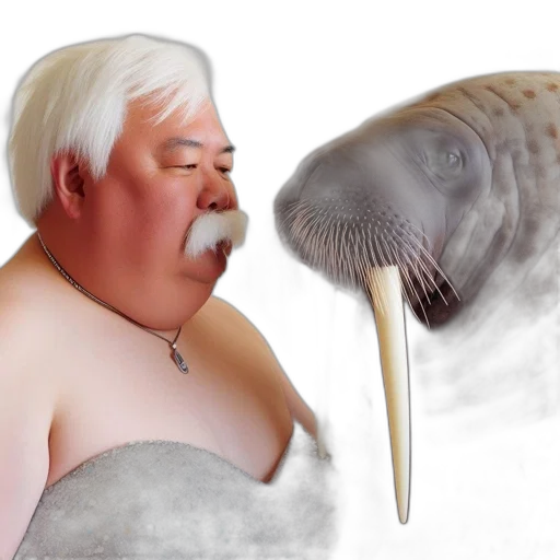 creature, animal, concept art, photorealistic, vaporwave, fantasy art, underwater, elderly transparent PNG cut-out