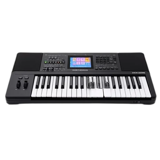 black, electronic, keyboard, white, piano-style, layout, touch-sensitive, control transparent PNG cut-out
