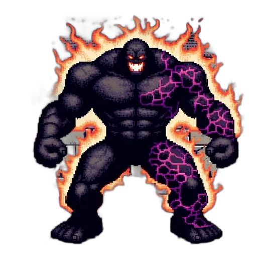 animal, creature, dragon, pixel art, comic book art, concept art, cartoon, fire transparent PNG cut-out