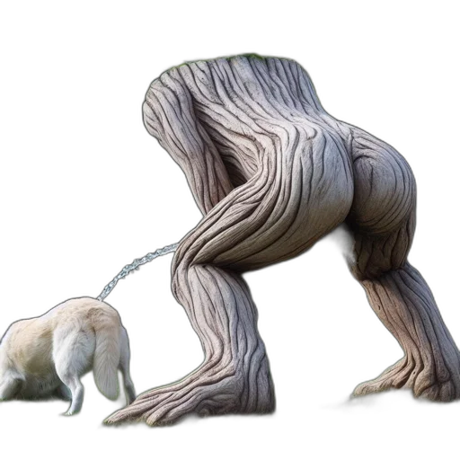 creature, animal, hair, tree, concept art, 3d render, fantasy art, photorealistic transparent PNG cut-out