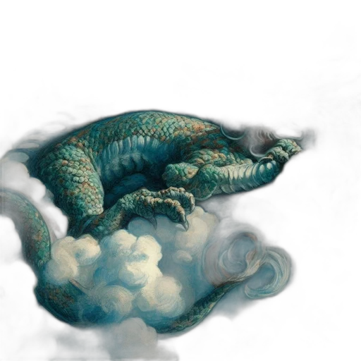 dragon, creature, animal, staff, fantasy art, concept art, photorealistic, watercolor transparent PNG cut-out