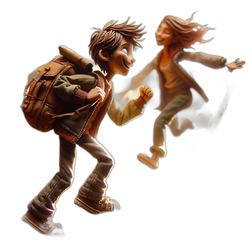 concept art, 3d render, fantasy art, comic book art, fog, earth tones, boy, jacket transparent PNG cut-out