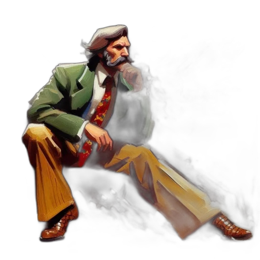 staff, concept art, photorealistic, comic book art, fantasy art, fog, fire, man transparent PNG cut-out