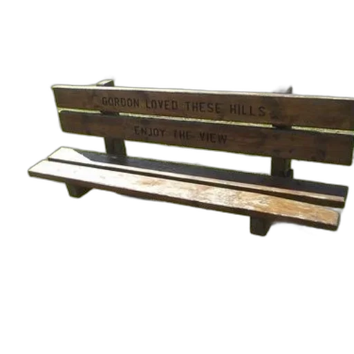 furniture, staff, weapon, sword, wooden, bench, park, inscription transparent PNG cut-out