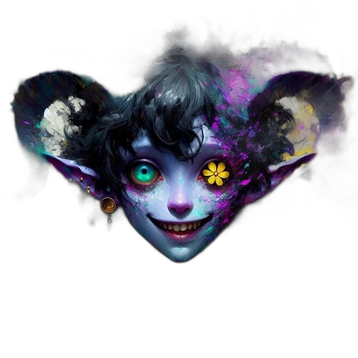 mask, face, creature, staff, fantasy art, concept art, pixel art, 3d render transparent PNG cut-out