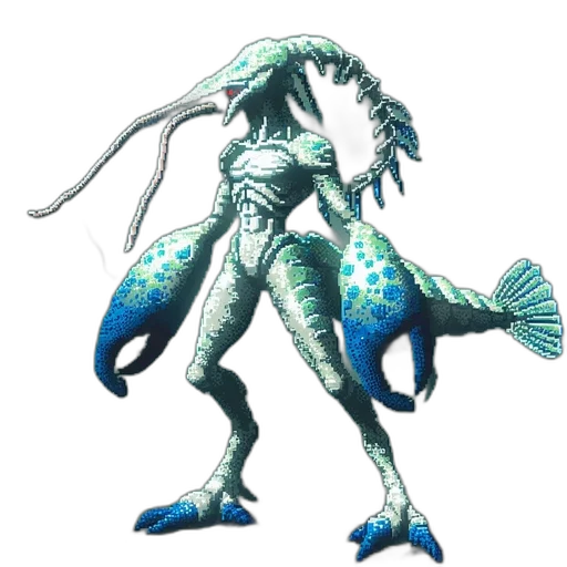 creature, staff, dragon, animal, concept art, vaporwave, fantasy art, pixel art transparent PNG cut-out