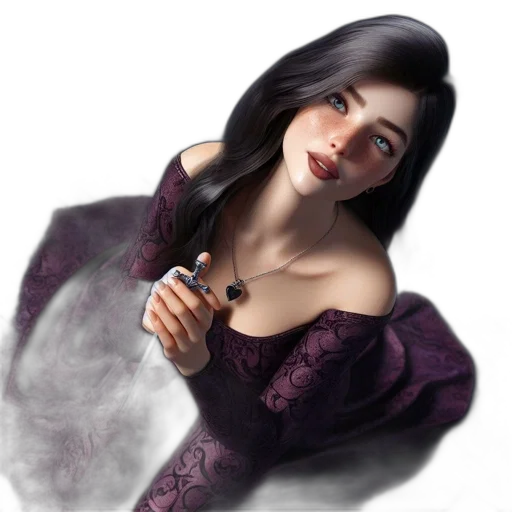 dress, jewelry, staff, face, fantasy art, photorealistic, concept art, oil painting transparent PNG cut-out