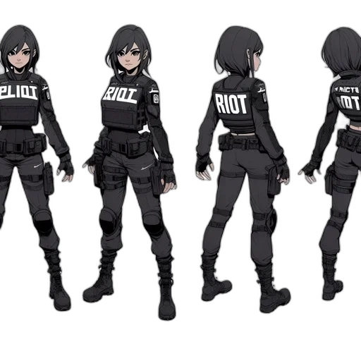 jacket, weapon, staff, concept art, comic book art, cyberpunk, anime, monochrome transparent PNG cut-out