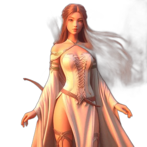 dress, staff, fantasy art, concept art, 3d render, photorealistic, golden, pastel transparent PNG cut-out