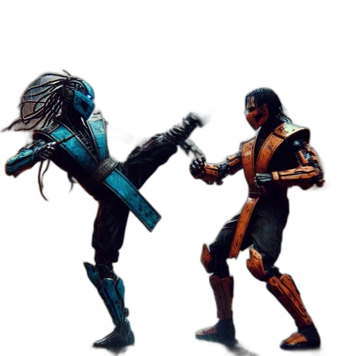robot, weapon, sword, staff, concept art, comic book art, 3d render, pixel art transparent PNG cut-out