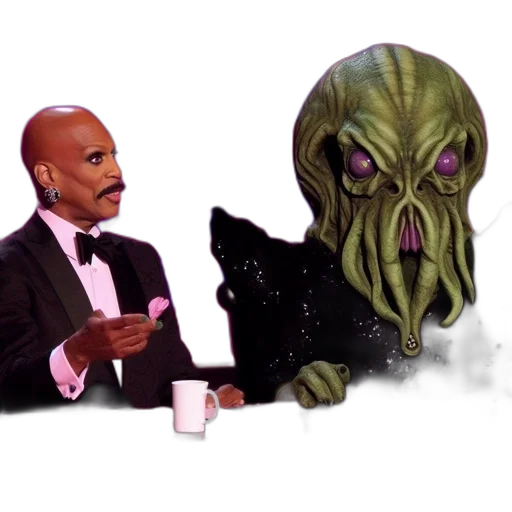 creature, concept art, outer space, underwater, surreal, scene, suited, man transparent PNG cut-out