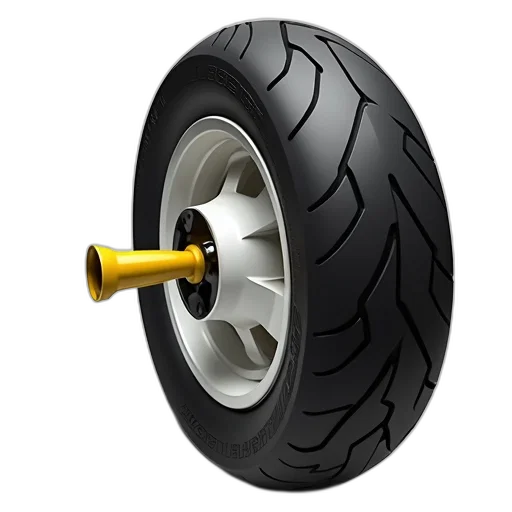 weapon, car, 3d render, close-up, motorcycle, tire, yellow, valve transparent PNG cut-out