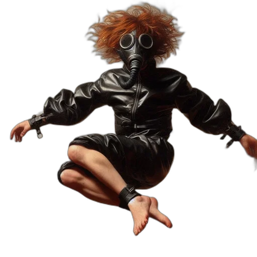 jacket, mask, dress, hair, concept art, cyberpunk, photorealistic, individual transparent PNG cut-out