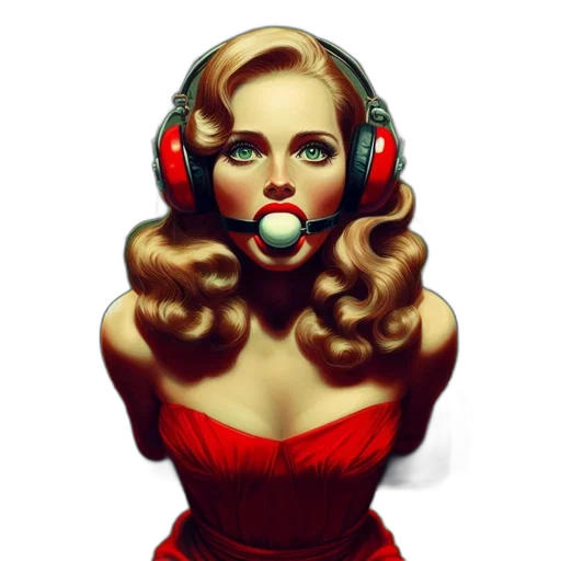 fantasy art, cartoon, photorealistic, pixel art, red, woman, long, wavy transparent PNG cut-out